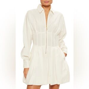 Ramy Brook Ivory Long-Sleeve Mini Dress
